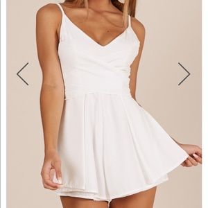 Showpo Wish You Would playsuit in white